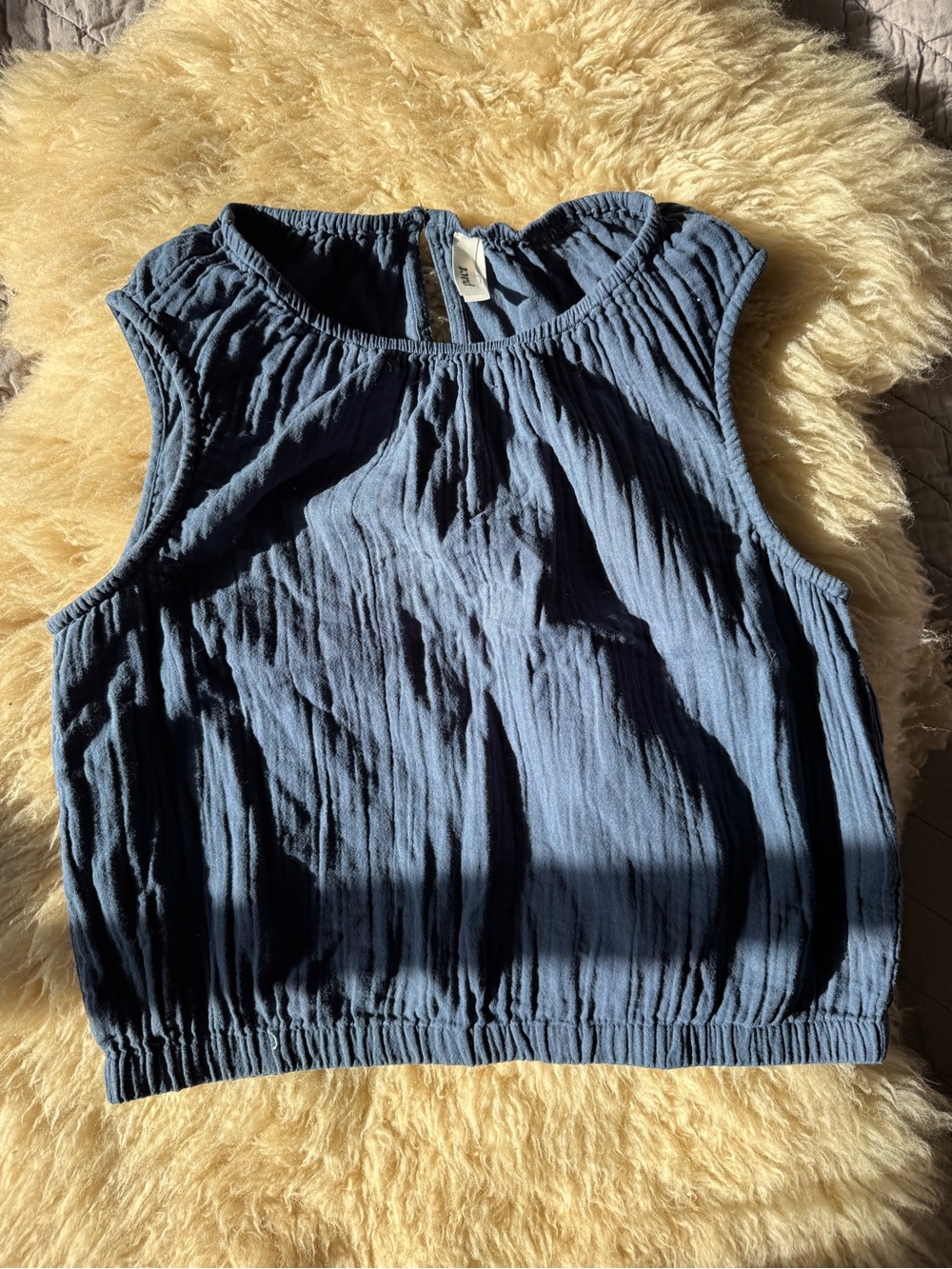 Pact Navy Double Gauze Organic Cotton Top